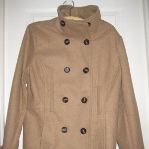 Camel double breasted peacoat